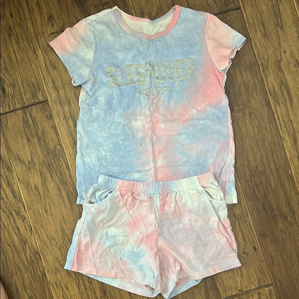 Kids Tie-Dye Pajama Set - Pink and Blue